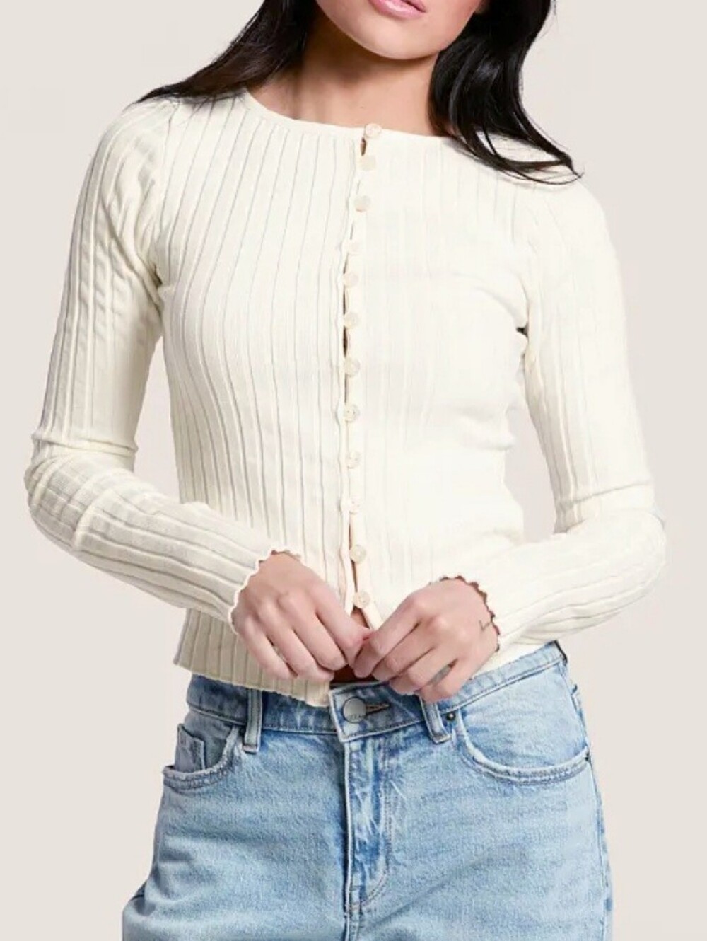 Free People Tilly Cardigan In Ivory Large